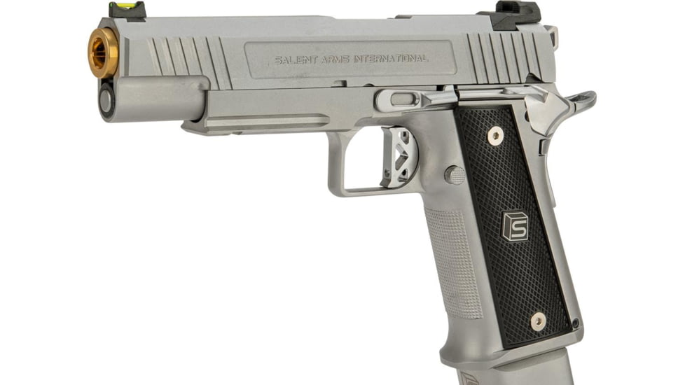 EMG Salient Arms International 2011 DS Airsoft Training Weapon, 5.1 w/Green Gas Mag, 30 Round, Silver, SA-DS0101