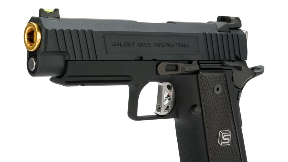 EMG Salient Arms International 2011 DS Full Auto Select Fire GBB Pistol, 4.3 CO2, Black, Medium, SA-DS0250