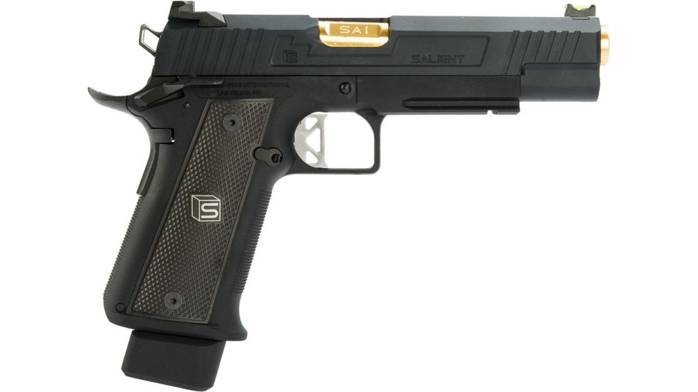 EMG Salient Arms International 2011 DS Full Auto Select Fire GBB Pistol, 5.1 Green Gas, Black, Medium, SA-DS0130