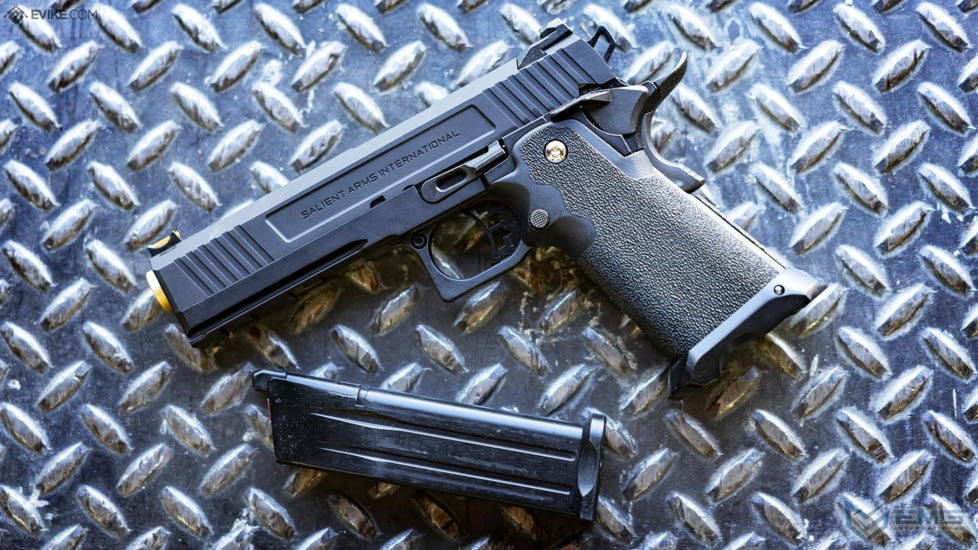 EMG Salient Arms International RED Hi-Capa Training Weapon, Aluminum Select Fire, CO2, Black, SA-RD0250