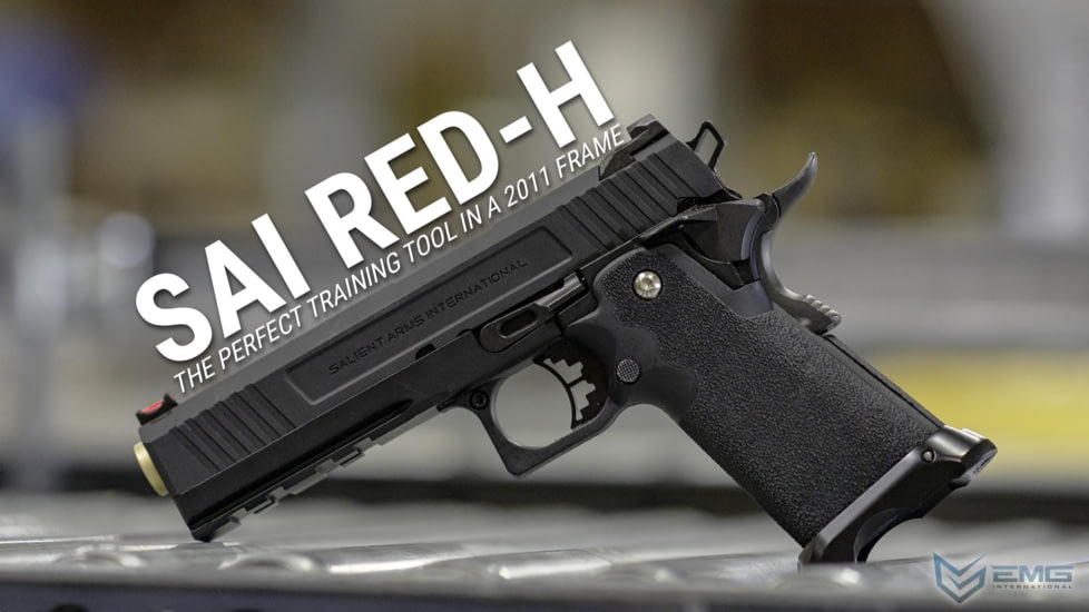 EMG Salient Arms International RED Hi-Capa Training Weapon, Aluminum Select Fire, CO2, Black, SA-RD0250