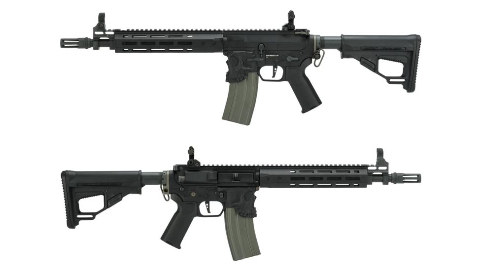 EMG Sharps Bros Jack Licensed Full Metal Advanced M4 Airsoft AEG Rifle, 10in SBR, Black, Large, M4-SB-TJ-M-BK