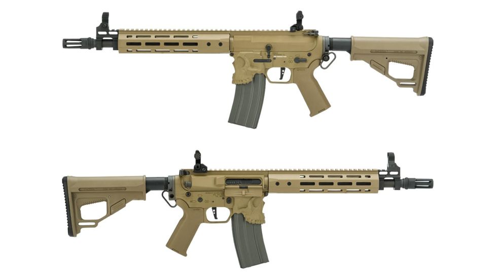 EMG Sharps Bros Jack Licensed Full Metal Advanced M4 Airsoft AEG Rifle, 10in SBR, Tan, Large, M4-SB-TJ-M-DE