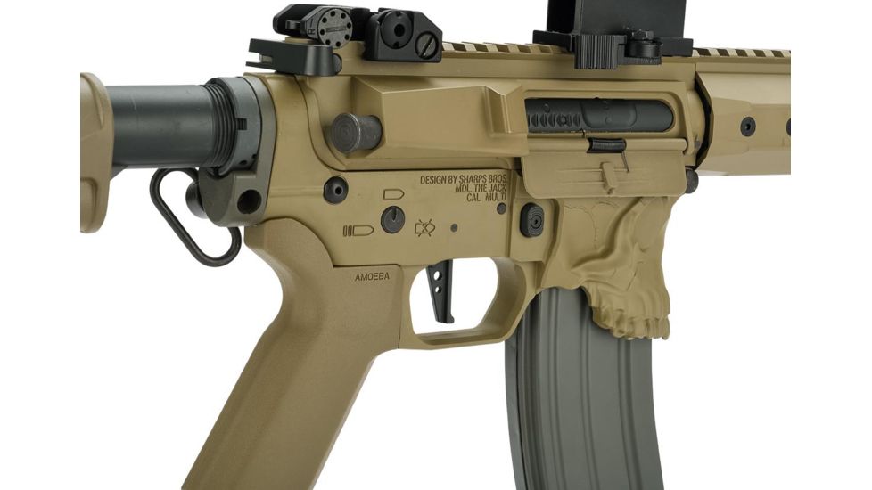 EMG Sharps Bros Jack Licensed Full Metal Advanced M4 Airsoft AEG Rifle, 10in SBR, Tan, Large, M4-SB-TJ-M-DE
