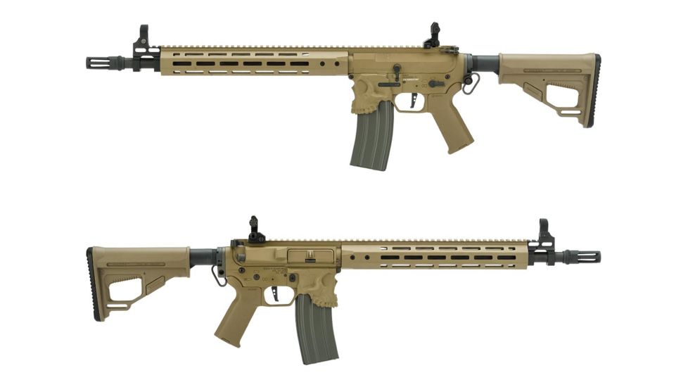 EMG Sharps Bros Jack Licensed Full Metal Advanced M4 Airsoft AEG Rifle, 15in Carbine, Tan, Large, M4-SB-TJ-L-DE