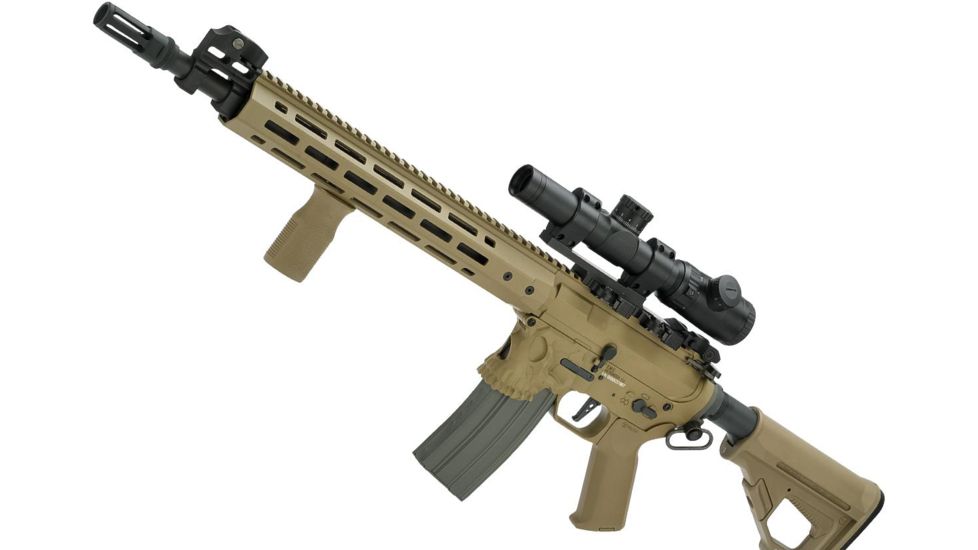 EMG Sharps Bros Jack Licensed Full Metal Advanced M4 Airsoft AEG Rifle, 15in Carbine, Tan, Large, M4-SB-TJ-L-DE