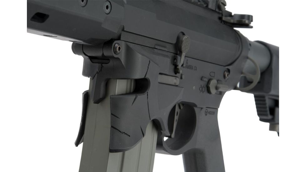 EMG Sharps Bros Overthrow Licensed Full Metal Advanced M4 Airsoft AEG Training Rifle w/Slim Motor Grip, 8in PDW, Black, Large, M4-SB-OT-S-BK