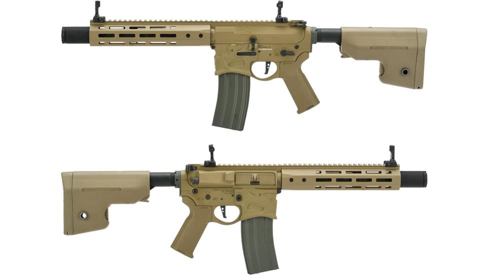 EMG Sharps Bros Warthog Licensed Full Metal Advanced M4 Airsoft AEG Rifle, 10in, SBR, Tan, Large, M4-SB-WH-M-DE