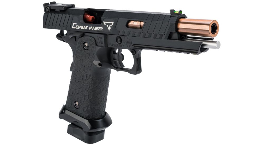 EMG STI/TTI Licensed JW3 2011 Combat Master Airsoft Training Pistol, Model Green Gas, Black, Medium, TT-CM0100