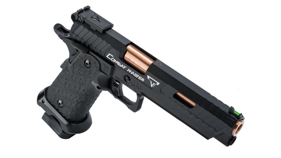 EMG STI/TTI Licensed JW3 2011 Combat Master Airsoft Training Pistol, Model Green Gas, Black, Medium, TT-CM0100