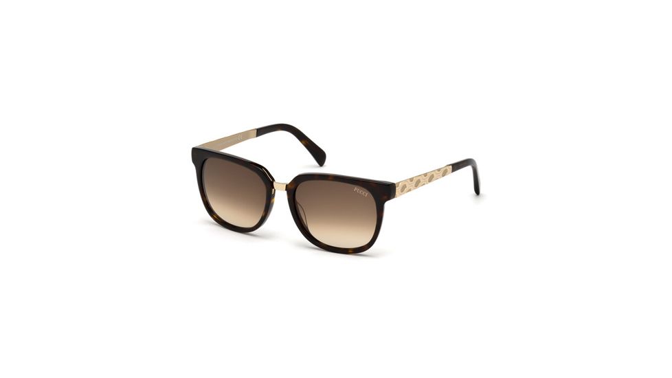 Emilio Pucci EP0001 Sunglasses - Dark Havana Frame Color, Gradient Brown Lens Color