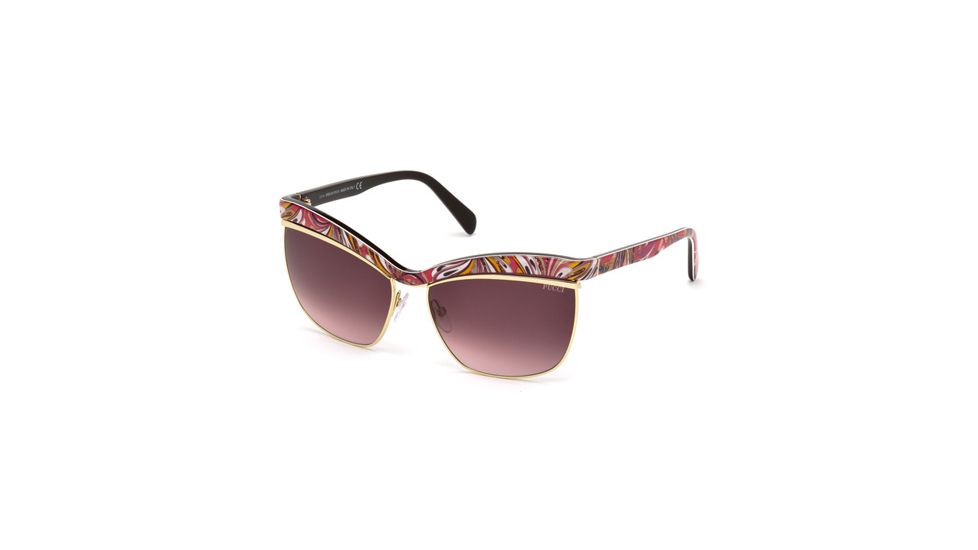 Emilio Pucci EP0009 Sunglasses - Shiny Dark Brown Frame Color