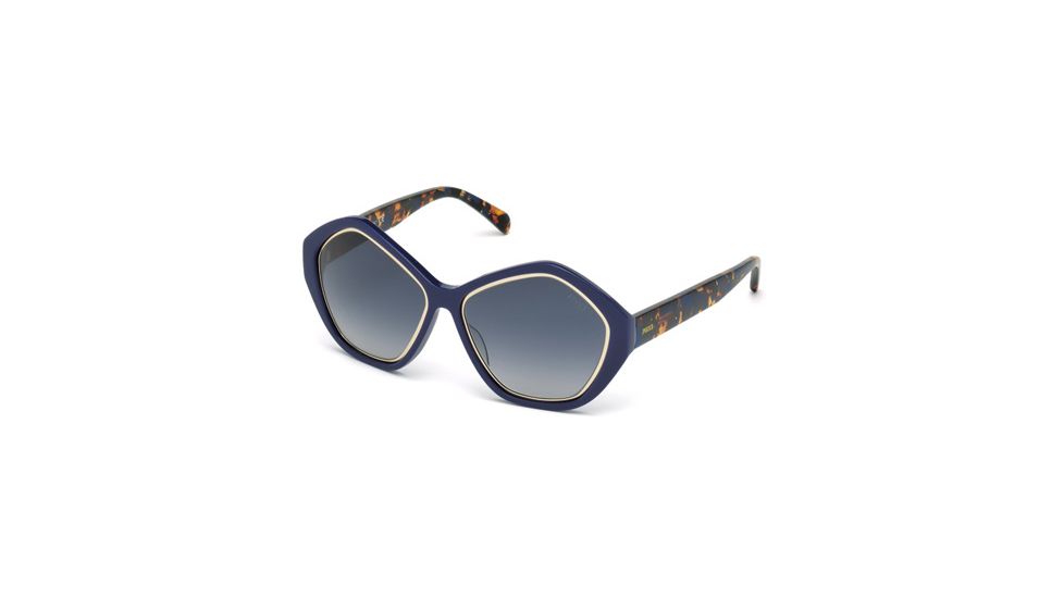 Emilio Pucci EP0019 Sunglasses - Shiny Blue Frame Color, Gradient Blue Lens Color