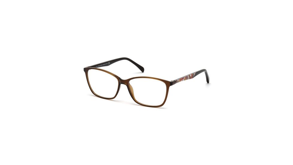 Emilio Pucci EP5009 Eyeglass Frames - Shiny Dark Brown Frame Color