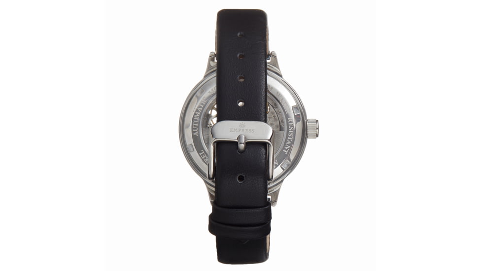 Empress Alice Automatic MOP Skeleton Dial Leather-Band Watch, Black, One Size, EMPEM3201