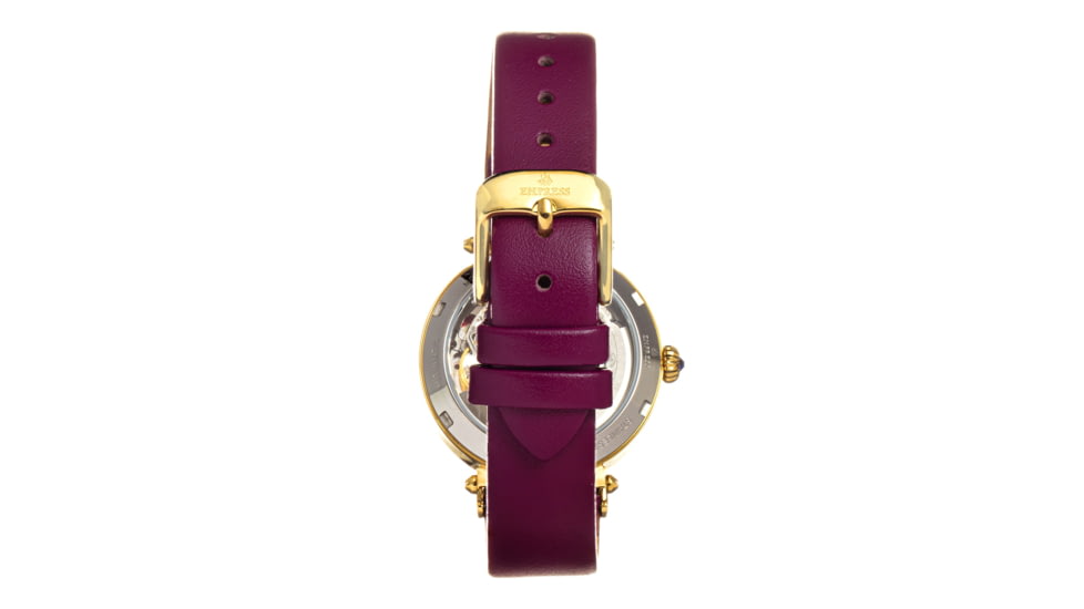 Empress Alouette Automatic Semi-Skeleton Leather-Band Watch, Fuschia - Womens, EMPEM3401