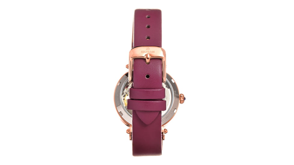 Empress Alouette Automatic Semi-Skeleton Leather-Band Watch, Pink - Womens, EMPEM3406