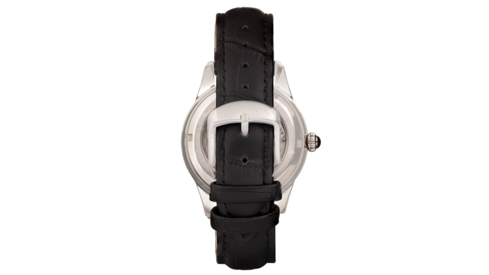 Empress Augusta Automatic Mosaic Mother-of-Pearl Leather-Band Watch, Silver/Black, One Size, EMPEM3501