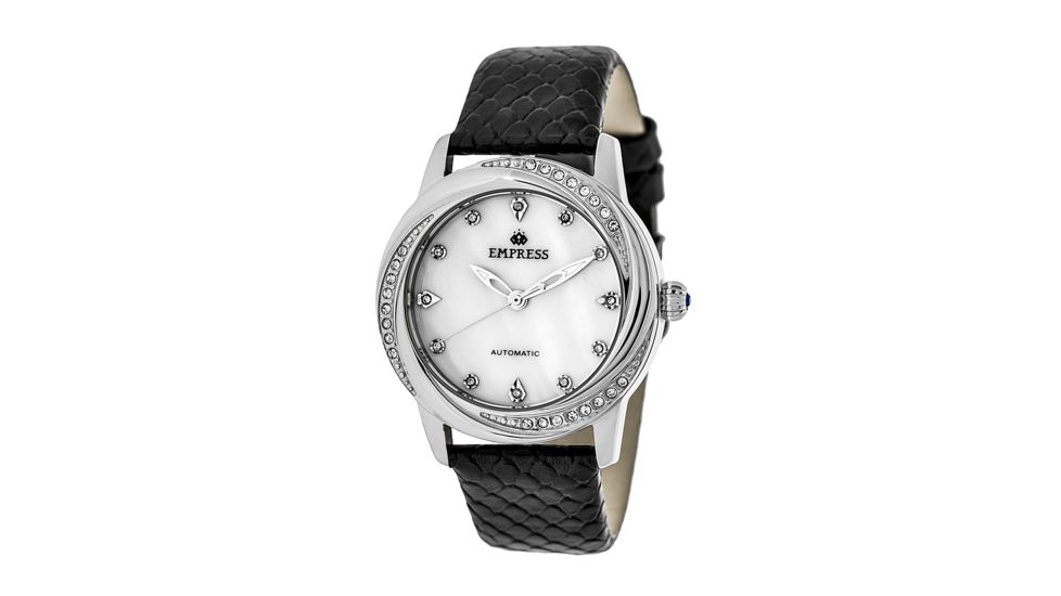 Empress Ayala Automatic Mother-Of-Pearl Leather-Band Watch, Silver/White, Standard EMPEM1001