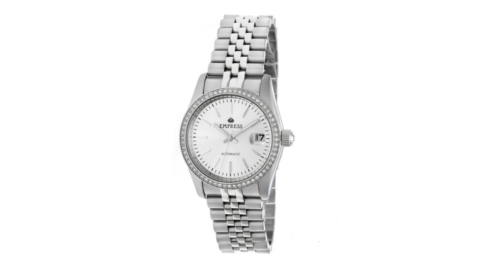 Empress Constance Crystal Surround Bracelet Watch w/Date, Silver/Silver/White, Standard EMPEM1501