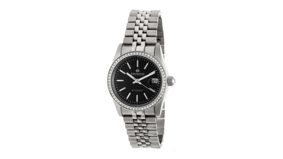 Empress Constance Crystal Surround Bracelet Watch w/Date, Silver/Silver/Black, Standard EMPEM1502