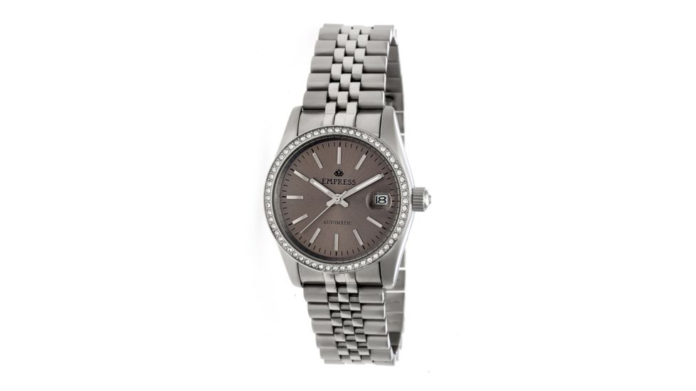 Empress Constance Crystal Surround Bracelet Watch w/Date, Silver/Silver/Charcoal, Standard EMPEM1503