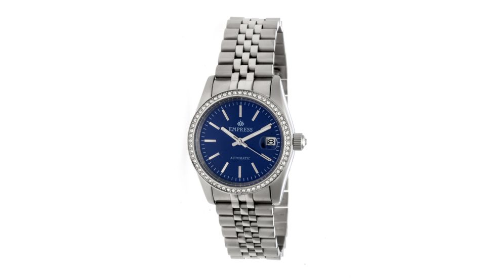 Empress Constance Crystal Surround Bracelet Watch w/Date, Silver/Silver/Blue, Standard EMPEM1504