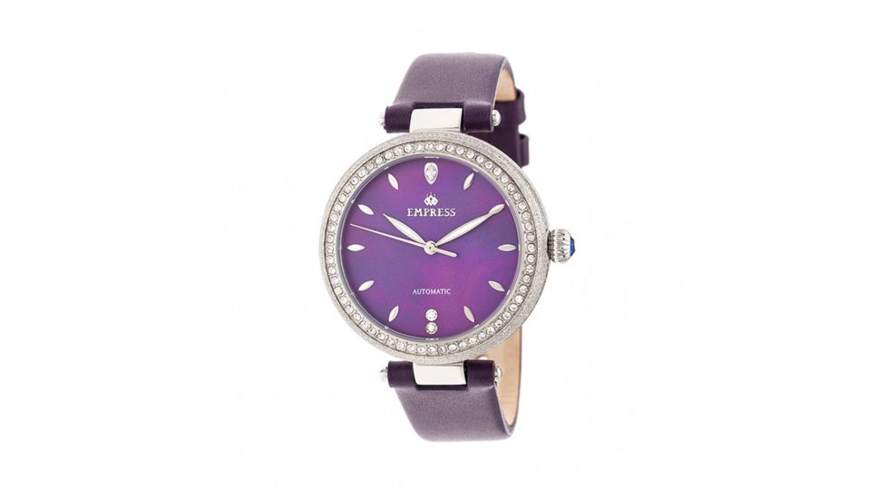 Empress Louise Mother-Of-Pearl Leather-Band Watch, Purple, EMPEM2302