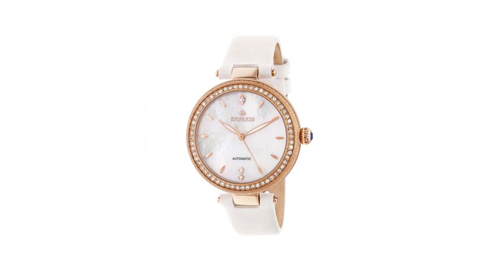 Empress Louise Mother-Of-Pearl Leather-Band Watch, Rose Gold/Silver, EMPEM2303