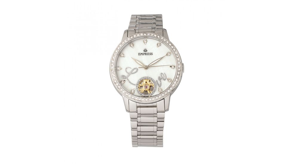 Empress Quinn Semi-Skeleton Dial Bracelet Watch, Silver, EMPEM2701