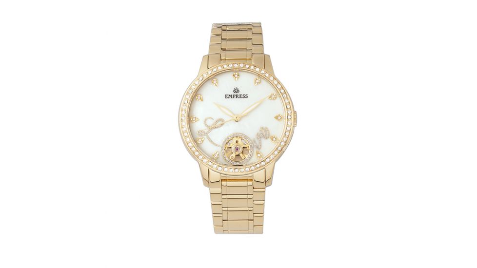 Empress Quinn Semi-Skeleton Dial Bracelet Watch, Gold, EMPEM2702