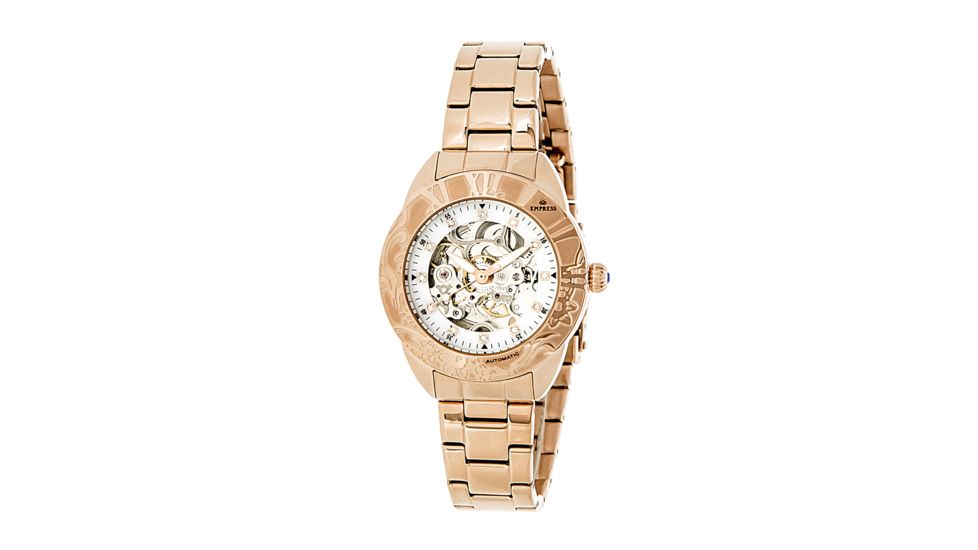 Empress Godiva Automatic Mother-Of-Pearl Skeleton Dial Bracelet Watch, Gold/White, Standard EMPEM1103