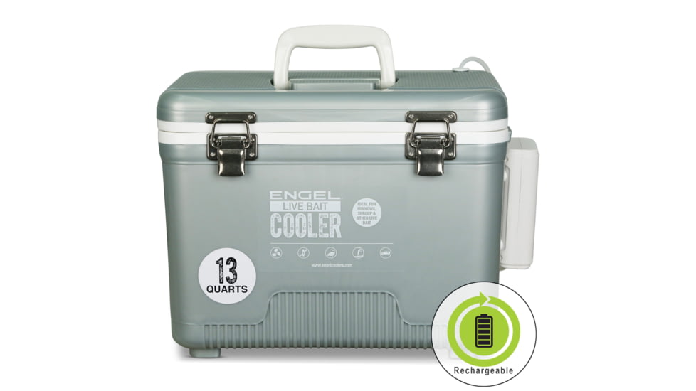Engel Coolers Engel 13Qt Live bait Pro Cooler with AP3 Rechargeable Aerator &amp; Stainless Hardware, LBC13T-PRO
