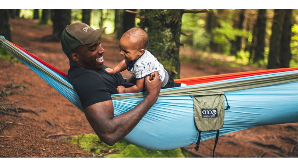 ENO Double Nest Hammock, 9ft x 6ft 6in, Aqua/Red, DH073