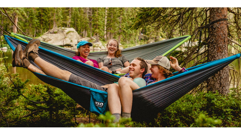 ENO Double Nest Hammock, 9ft x 6ft 6in, Teal/Charcoal, DH058