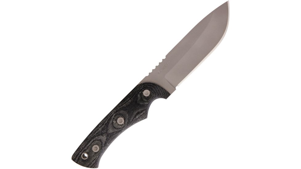 Entrek Beaver Fixed Blade Knife, 4.5in, Drop Point, Black, Canvas Micarta Handle EN37