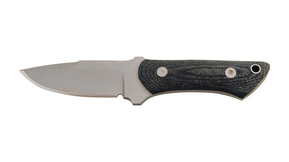Entrek Lynx Neck Knife Fixed Blade Knife, 2.625in, Stainless Blade, Black Canvas Micarta Handle EN8