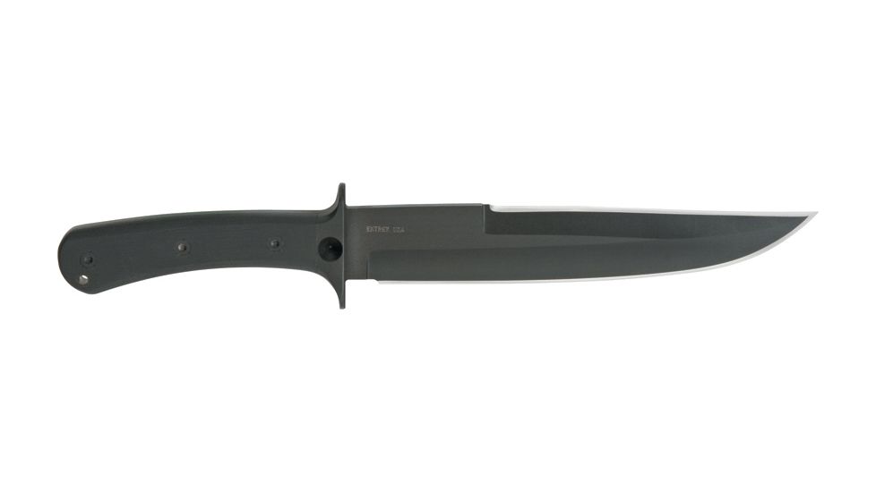 Entrek Ranger MKII Fixed Blade Knife,Double Edge Persian Fighter Blade, Black Canvas Micarta Handle EN5B
