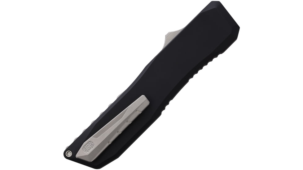 EOS Auto Harpoon OTF Automatic Folding Knife, 3.75in, MagnaCut Steel, Satin Dagger Blade, Black DLC Aluminum Handle, AUTO BLACK AND SATIN DAGGER
