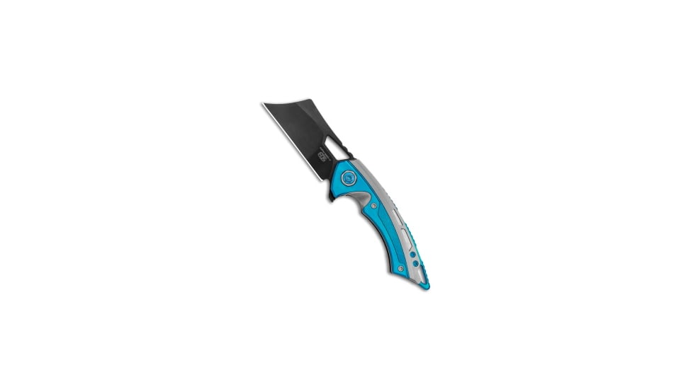 Eos EOS Mini Nautilus Frame Lock Knife Titanium Satin/Blue 3.1" Black, Blue/Gray, CPM S60V, adult, BHQ-120715