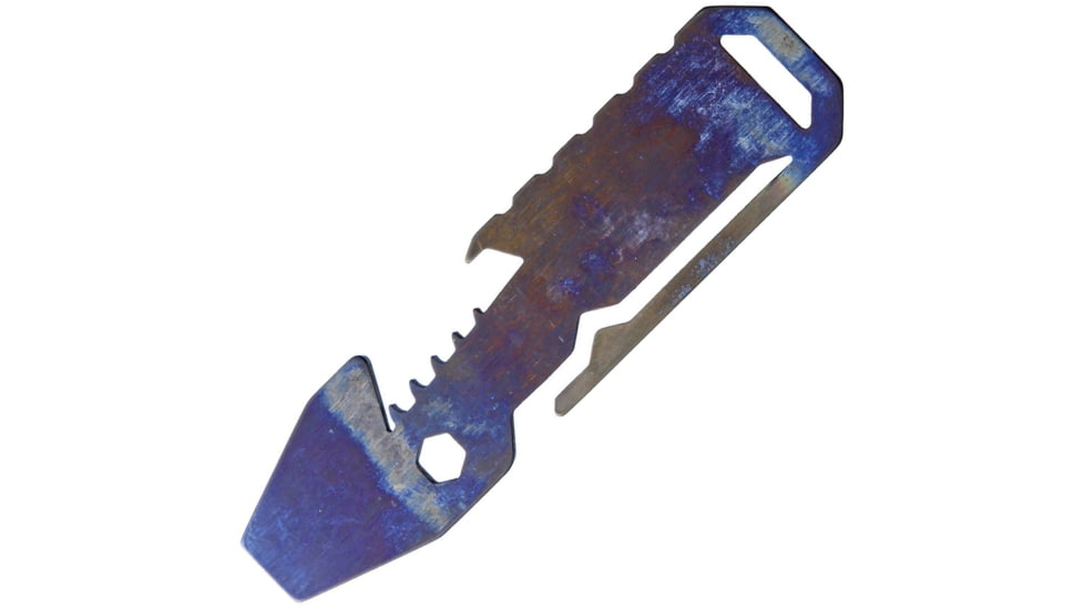 EOS Shark Multi Tool Flame, 4in Overall, Titanium Construction, Bottle Opener L Pocket Clip L Pry Bar L Hex/Bit Driver L Lanyard Loop, Flame Anodized Finish, SHK-F