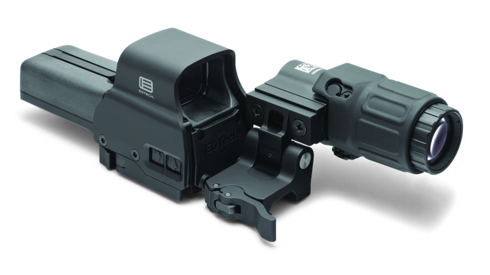 EOTech Holographic Hybrid Sight III Complete System Includes 518-2 Hws, G33 Magnifier And Sts Switch To Side Mount With Quick Detach, HHS III w/ Laser Battery Cap LBC