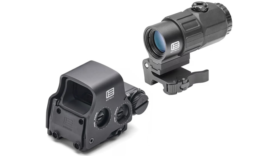 EOTech EXPS3-DCR HWS 1x1.2-0.85in Holographic Red Dot Sight w/G45 Magnifier and STS, 1 MOA Dot, Black, HHS IX