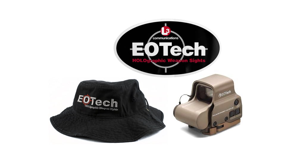 EOTech HWS EXPS 3 Circle Red Dot Sight, 2 Dot Reticle, w/ EOTech Boonie Hat/Sticker, Tan, EXPS3-2TAN-KIT1