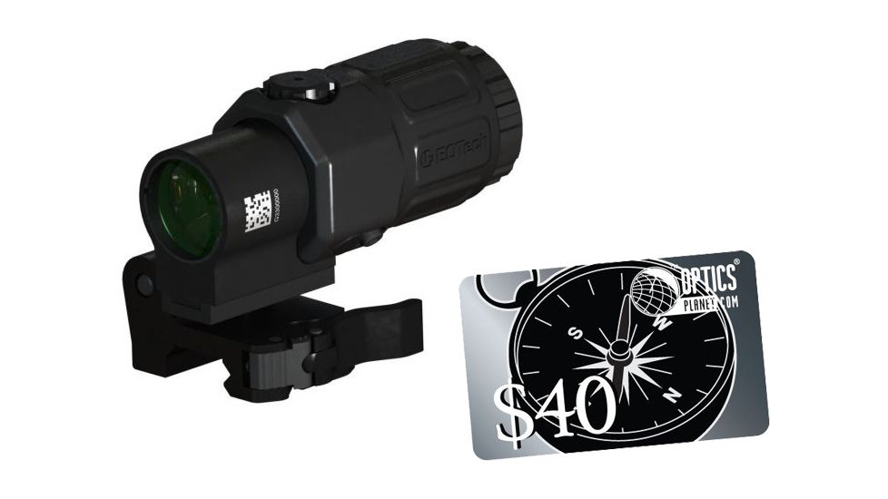 Eotech G33 Magnifier with Switch to Side Mount, Black G33.STS.BLK with FREE 40 OpticsPlanet.com Gift Certificate
