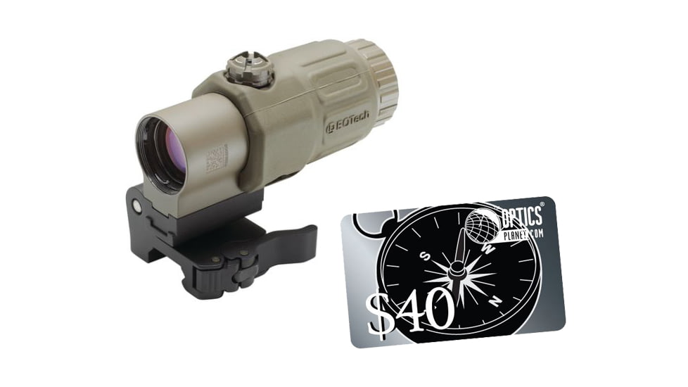Eotech G33 Magnifier with Switch to Side Mount, Tan G33.STS.TAN with FREE 40 OpticsPlanet.com Gift Certificate