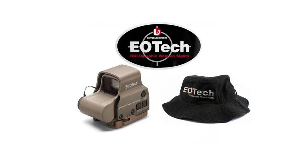 EOTech HWS EXPS 3 Circle Red Dot Sight, 1 Dot Reticle, w/ EOTech Boonie Hat/Sticker, Tan, EXPS3-0TAN-KIT3