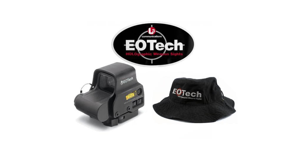 EOTech HWS EXPS 3 Circle Red Dot Sight, 2 Dot Reticle, w/ EOTech Boonie Hat/Sticker, Black, EXPS3-2-KIT3