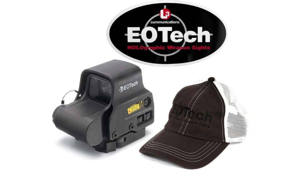 EOTech HWS EXPS 3 Circle Red Dot Sight, 2 Dot Reticle, w/ EOTech Trucker Hat/Sticker, Black, EXPS3-2-KIT2