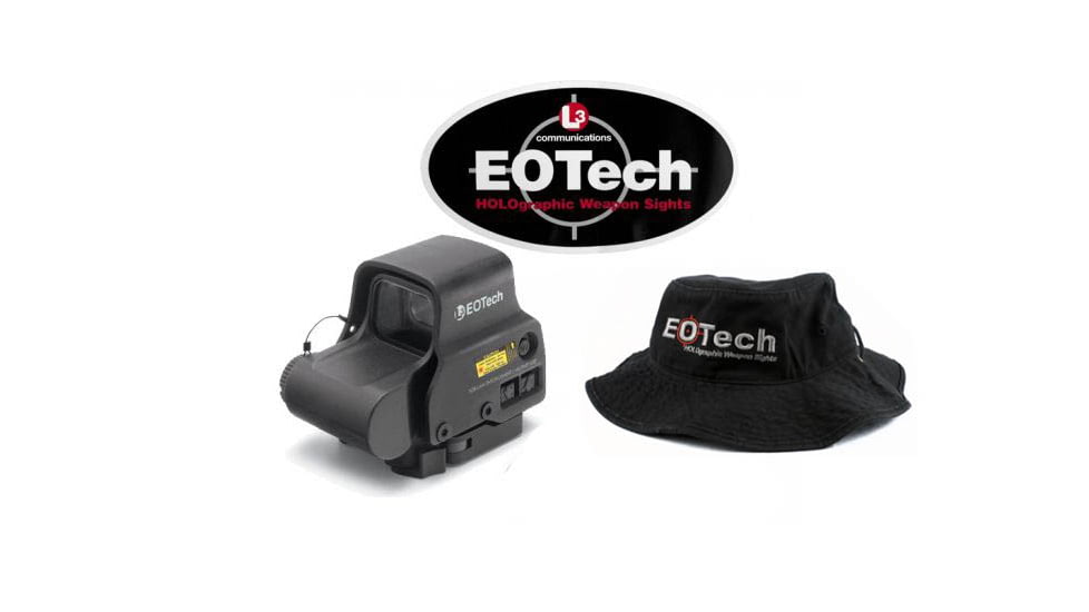 EOTech HWS EXPS 3 Circle Red Dot Sight, 4-Dot Reticle, w/ EOTech Boonie Hat/Sticker, Black, EXPS3-4-KIT3